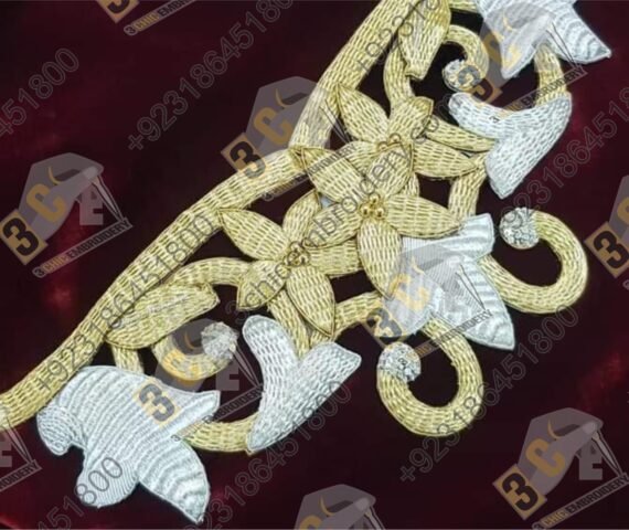 Hand embroidered goldwork liturgical textile for Catholic churches in the United Kingdom and Europe