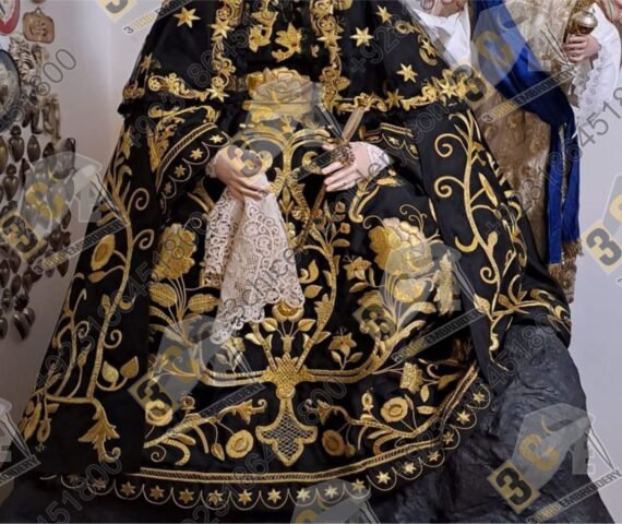 Hand embroidered goldwork liturgical textile for Catholic churches in the United Kingdom and Europe